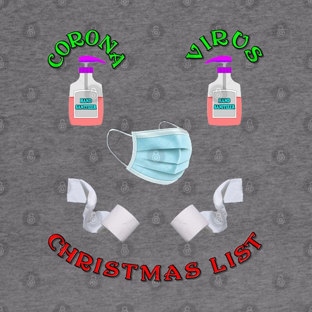 CoronaVirus Christmas List - Covid 19 List of Necessities - Red and Green Version - Pandemic Supplies - Hand Sanitizer - Toilet Paper - Face Mask by CDC Gold Designs